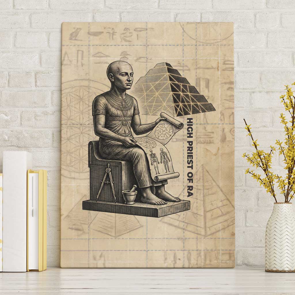 Imhotep Canvas Wall Art Pyramid Blueprints Ancient Egyptian Architecture and Priest