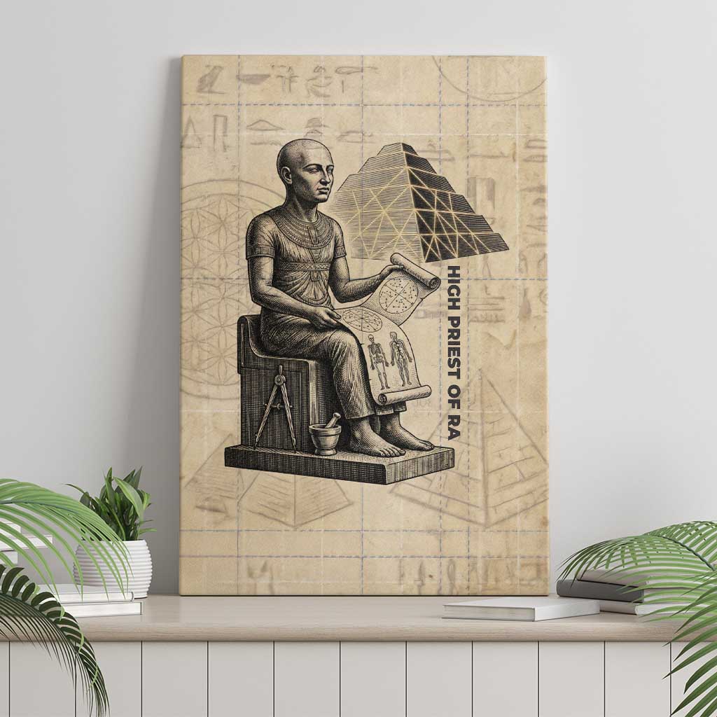 Imhotep Canvas Wall Art Pyramid Blueprints Ancient Egyptian Architecture and Priest