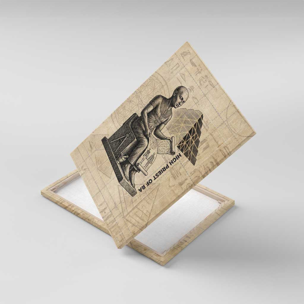 Imhotep Canvas Wall Art Pyramid Blueprints Ancient Egyptian Architecture and Priest
