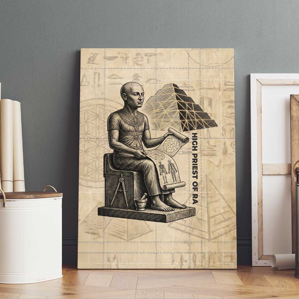 Imhotep Canvas Wall Art Pyramid Blueprints Ancient Egyptian Architecture and Priest