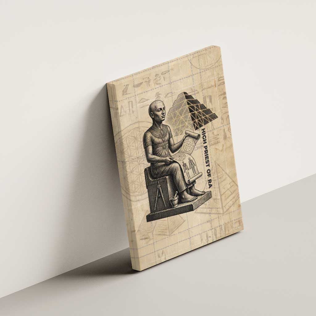 Imhotep Canvas Wall Art Pyramid Blueprints Ancient Egyptian Architecture and Priest