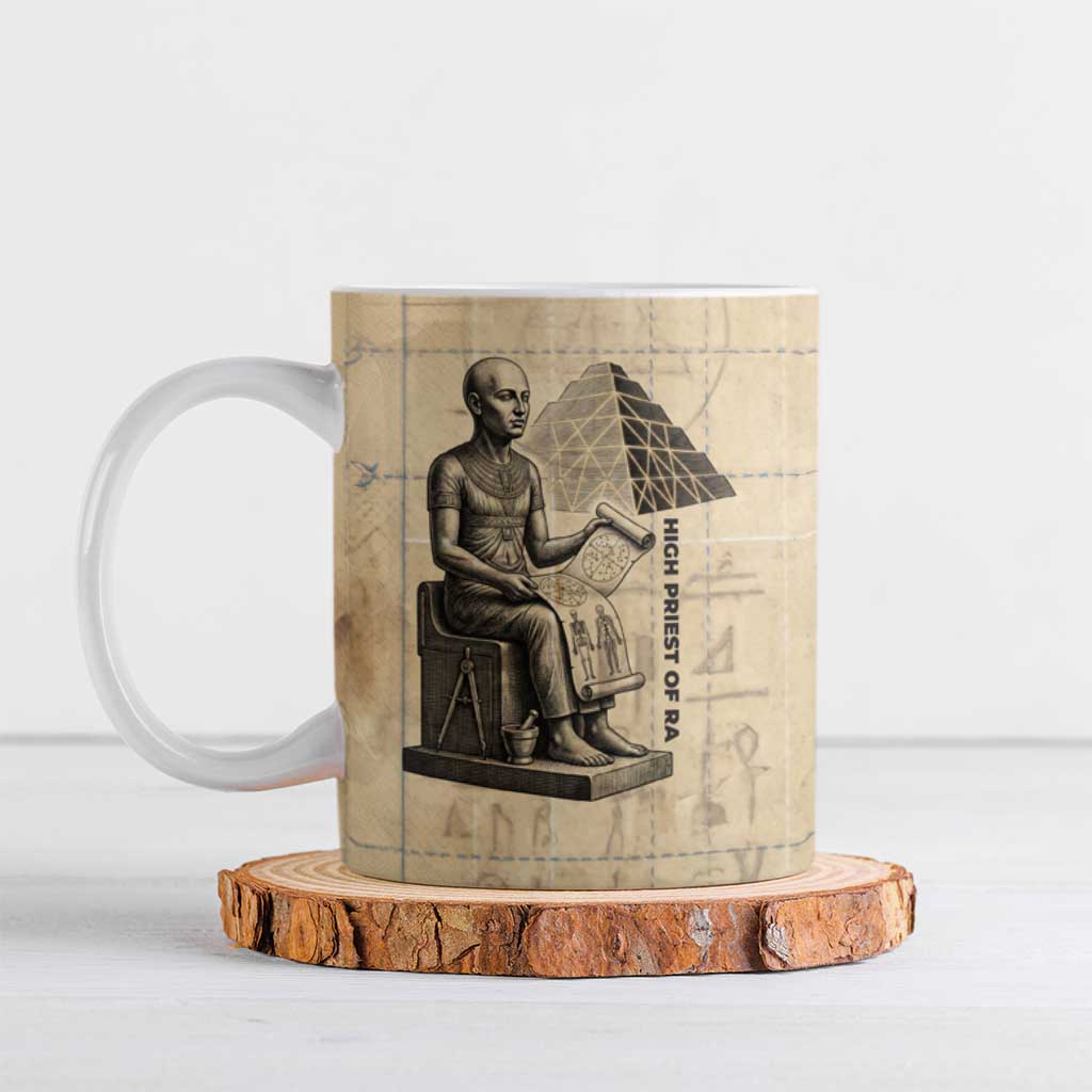 Imhotep Ceramic Mug Pyramid Blueprints Ancient Egyptian Architecture and Priest