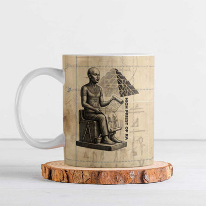 Imhotep Ceramic Mug Pyramid Blueprints Ancient Egyptian Architecture and Priest