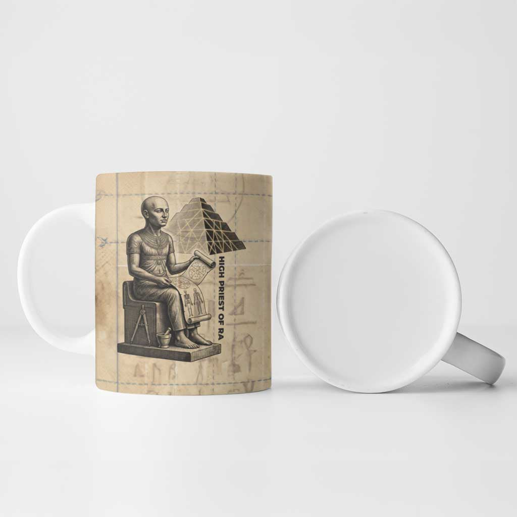 Imhotep Ceramic Mug Pyramid Blueprints Ancient Egyptian Architecture and Priest