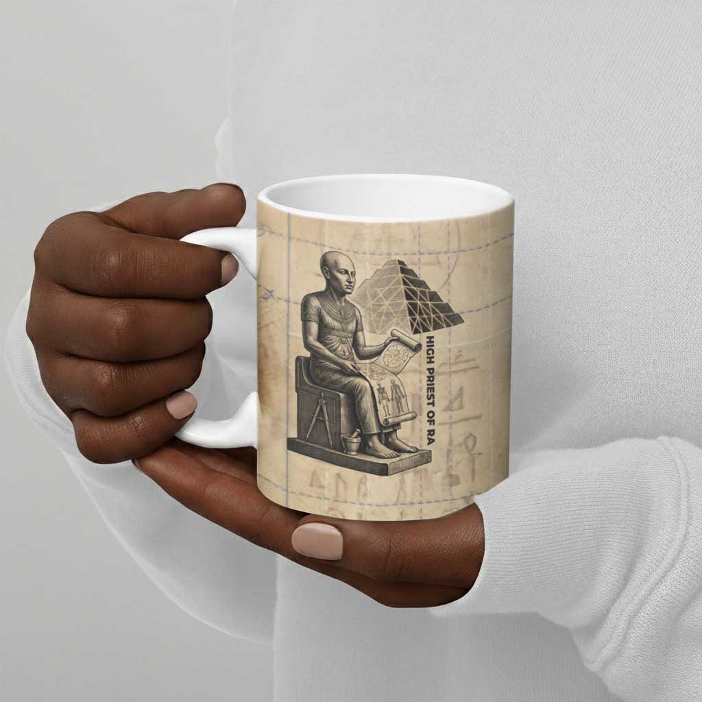 Imhotep Ceramic Mug Pyramid Blueprints Ancient Egyptian Architecture and Priest