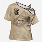 Imhotep Cross Shoulder Shirt Pyramid Blueprints Ancient Egyptian Architecture and Priest