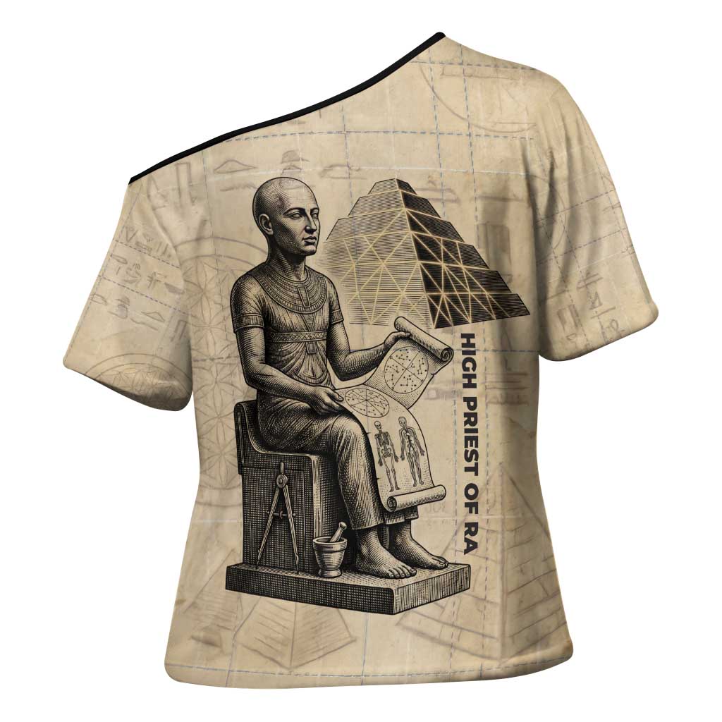 Imhotep Cross Shoulder Shirt Pyramid Blueprints Ancient Egyptian Architecture and Priest