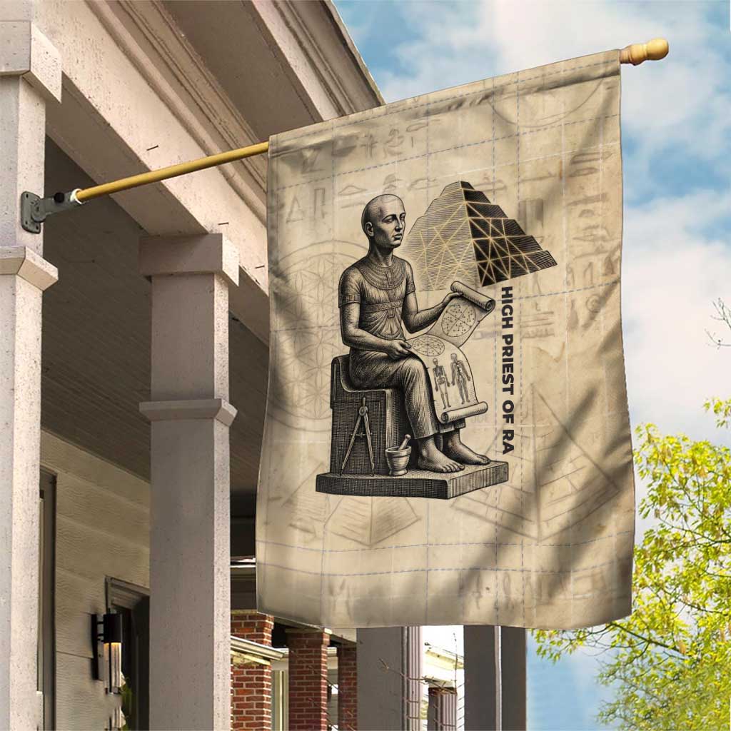 Imhotep Garden Flag Pyramid Blueprints Ancient Egyptian Architecture and Priest