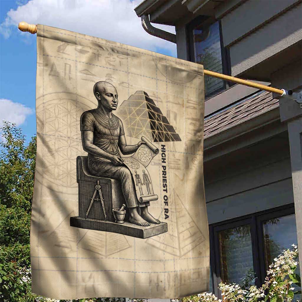 Imhotep Garden Flag Pyramid Blueprints Ancient Egyptian Architecture and Priest