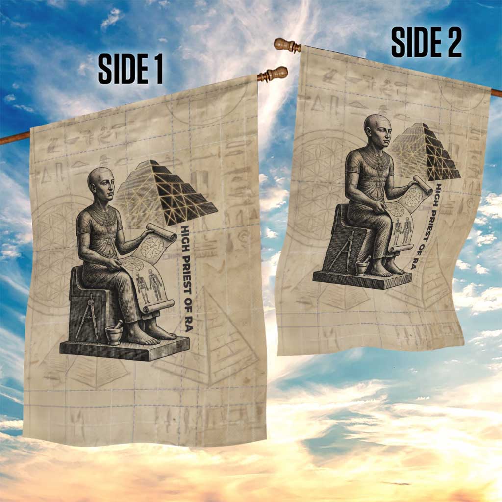 Imhotep Garden Flag Pyramid Blueprints Ancient Egyptian Architecture and Priest