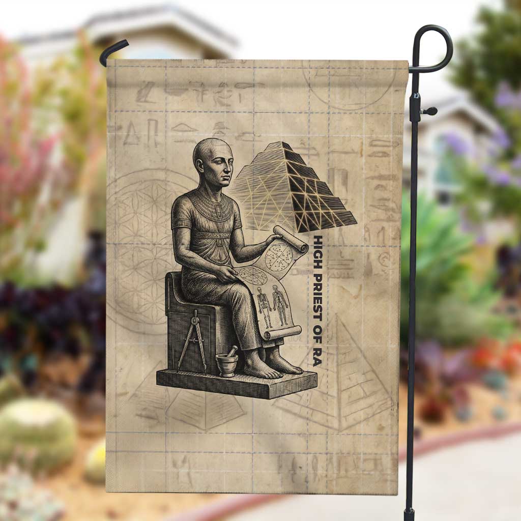 Imhotep Garden Flag Pyramid Blueprints Ancient Egyptian Architecture and Priest