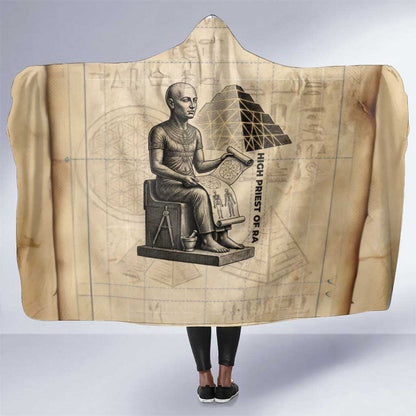 Imhotep Hooded Blanket Pyramid Blueprints Ancient Egyptian Architecture and Priest