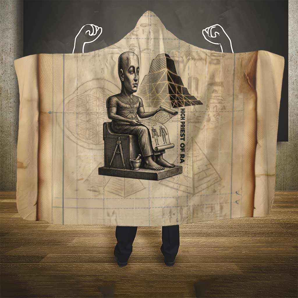 Imhotep Hooded Blanket Pyramid Blueprints Ancient Egyptian Architecture and Priest