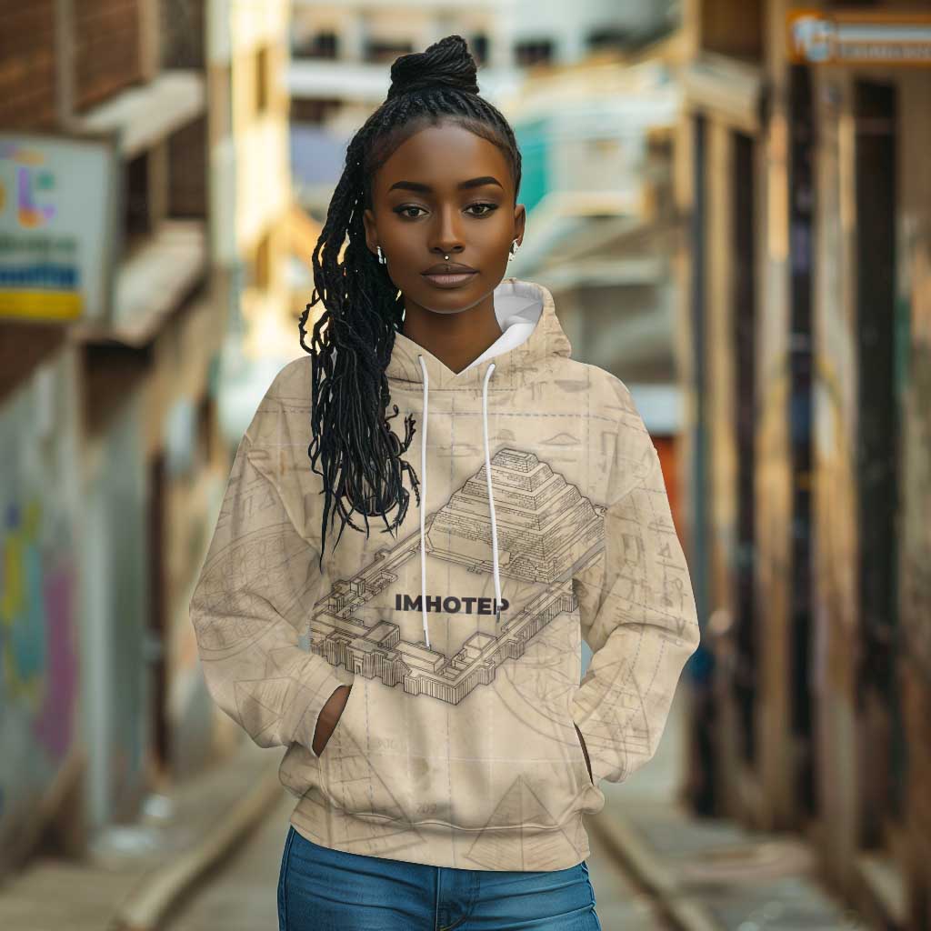 Imhotep Hoodie Pyramid Blueprints Ancient Egyptian Architecture and Priest