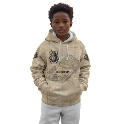 Imhotep Kid Hoodie Pyramid Blueprints Ancient Egyptian Architecture and Priest