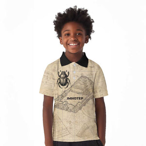 Imhotep Kid Polo Shirt Pyramid Blueprints Ancient Egyptian Architecture and Priest