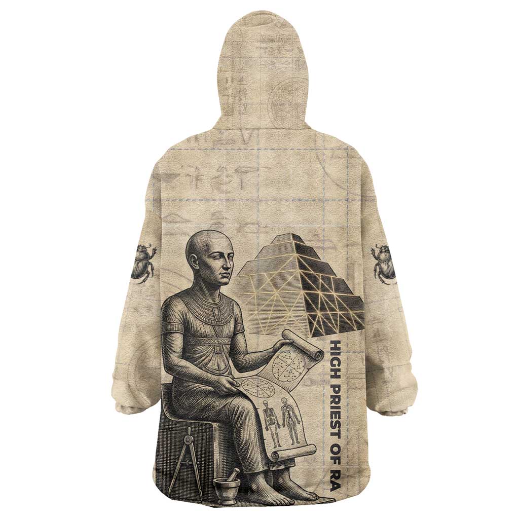 Imhotep Kid Wearable Blanket Hoodie Pyramid Blueprints Ancient Egyptian Architecture and Priest