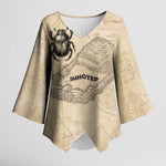 Imhotep Kimono Sleeve Blouse Pyramid Blueprints Ancient Egyptian Architecture and Priest