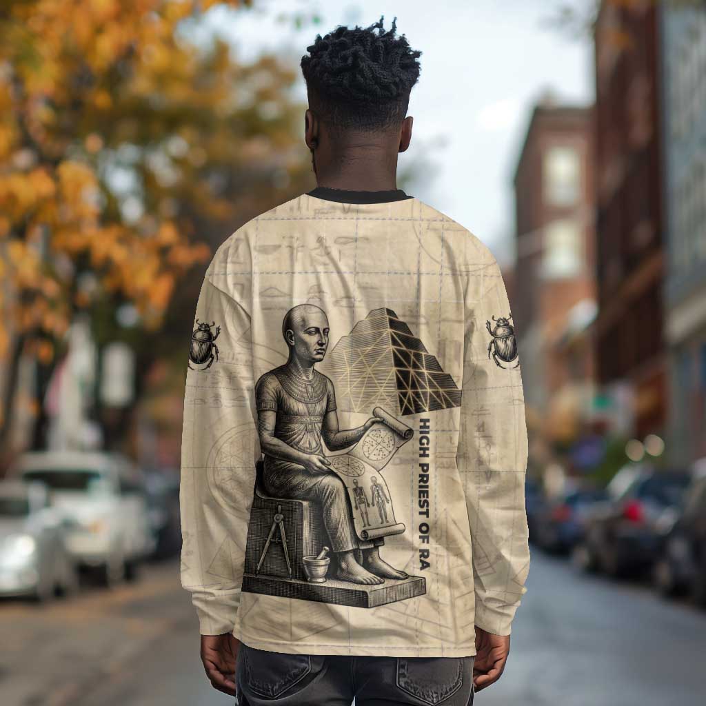 Imhotep Long Sleeve Shirt Pyramid Blueprints Ancient Egyptian Architecture and Priest