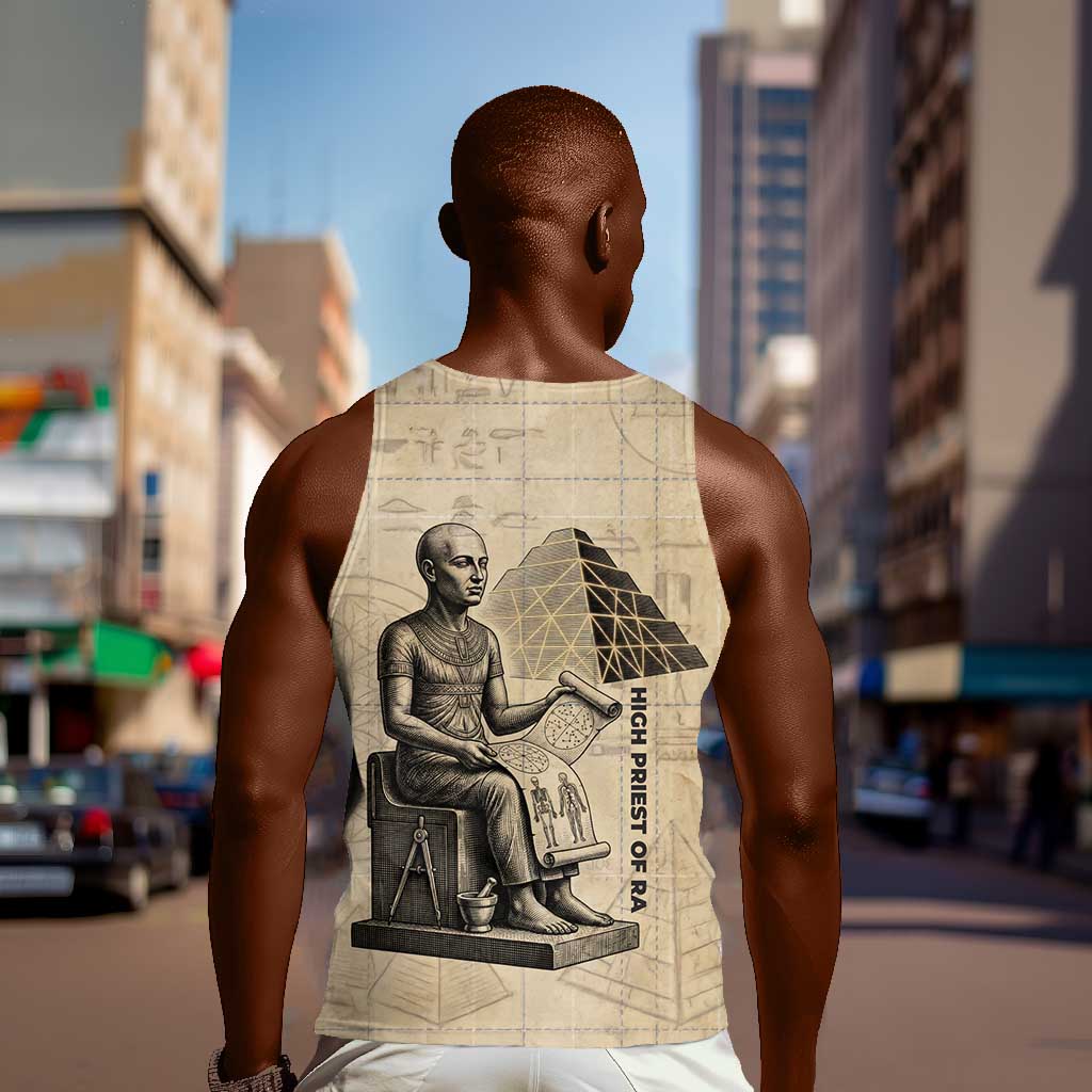 Imhotep Men Tank Top Pyramid Blueprints Ancient Egyptian Architecture and Priest