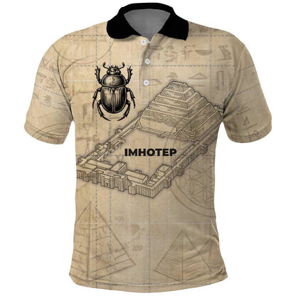 Imhotep Polo Shirt Pyramid Blueprints Ancient Egyptian Architecture and Priest