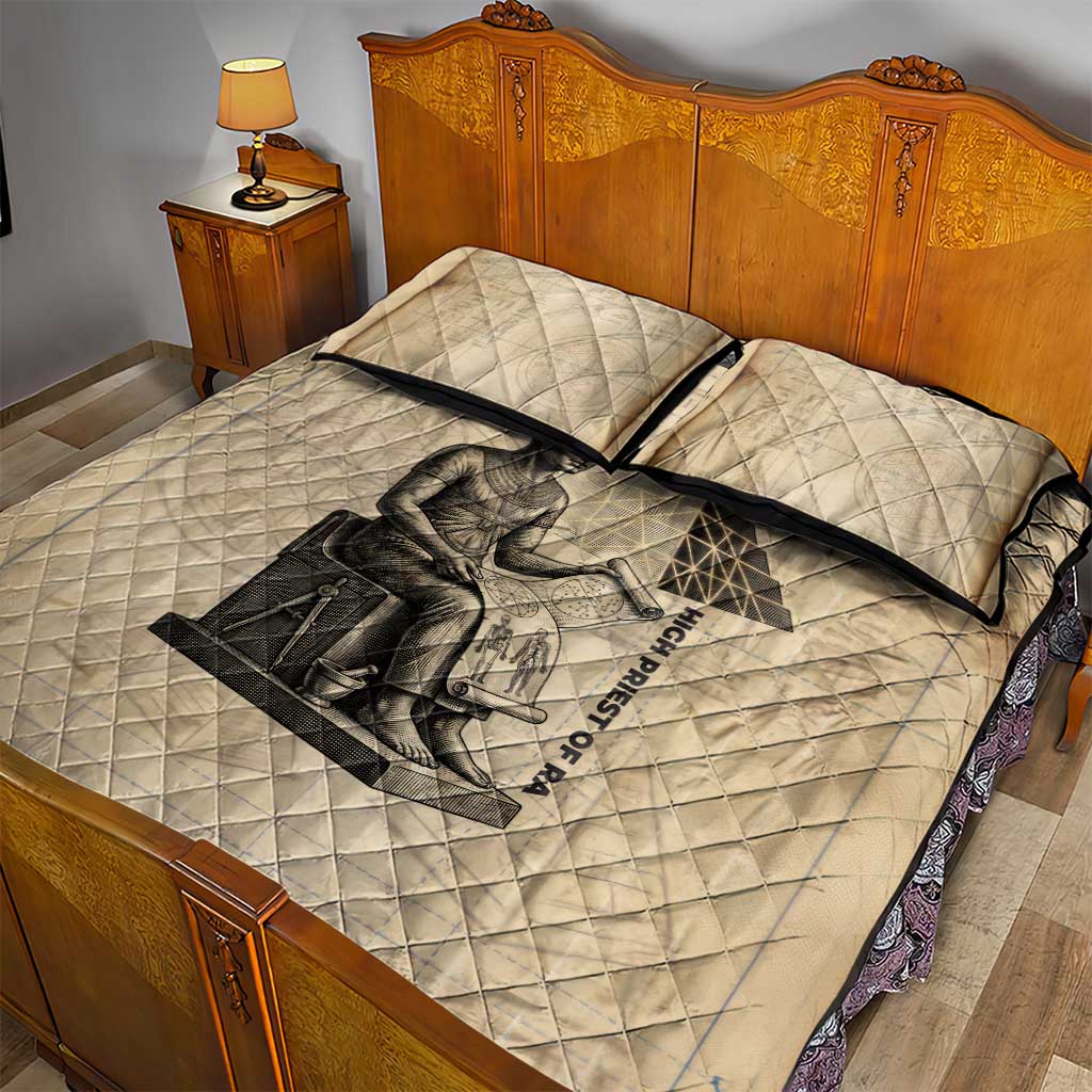 Imhotep Quilt Bed Set Pyramid Blueprints Ancient Egyptian Architecture and Priest
