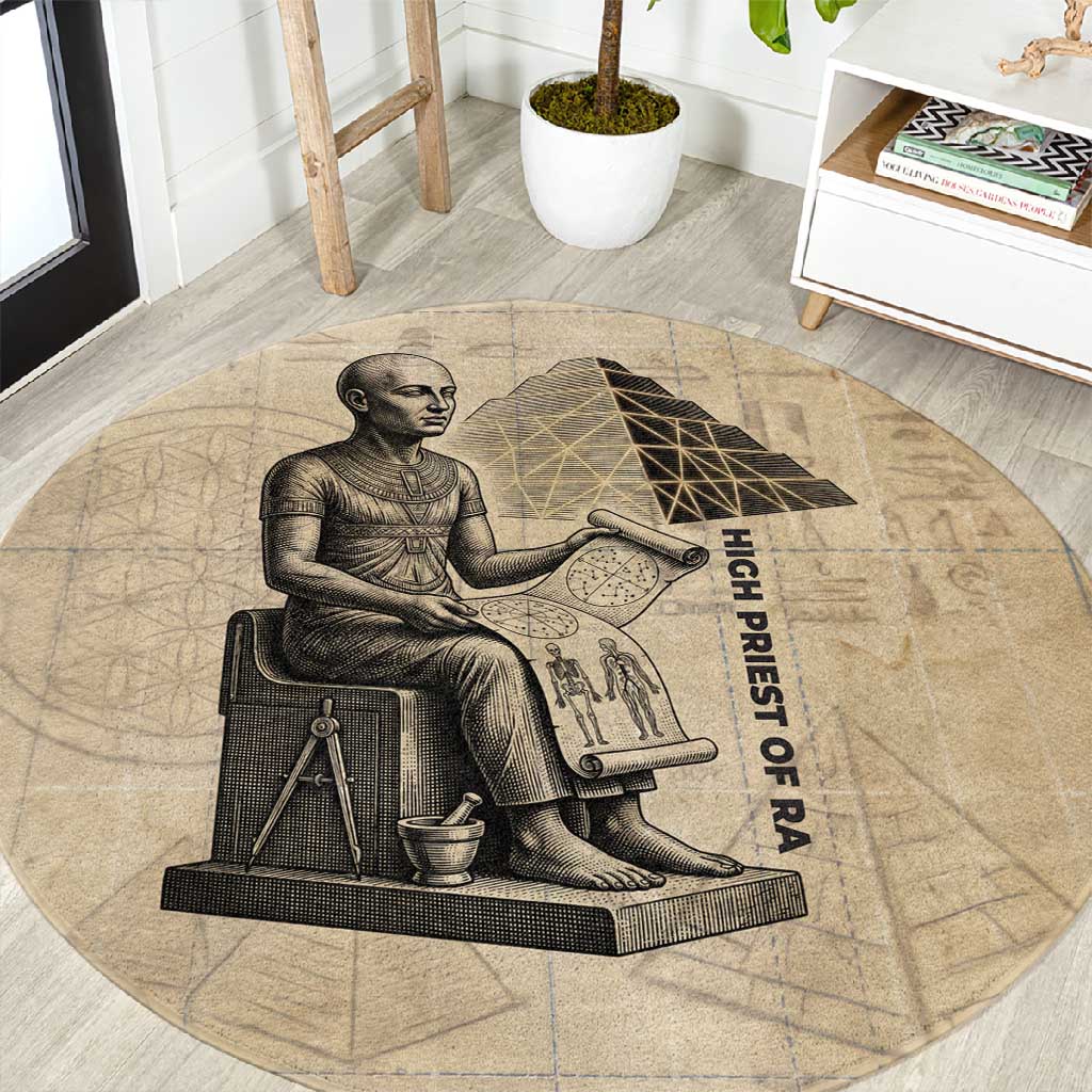 Imhotep Round Carpet Pyramid Blueprints Ancient Egyptian Architecture and Priest
