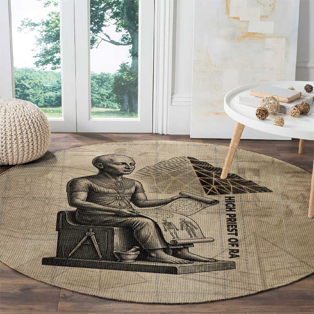 Imhotep Round Carpet Pyramid Blueprints Ancient Egyptian Architecture and Priest