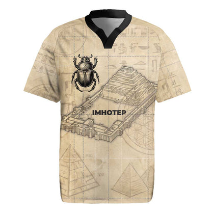 Imhotep Rugby Jersey Pyramid Blueprints Ancient Egyptian Architecture and Priest