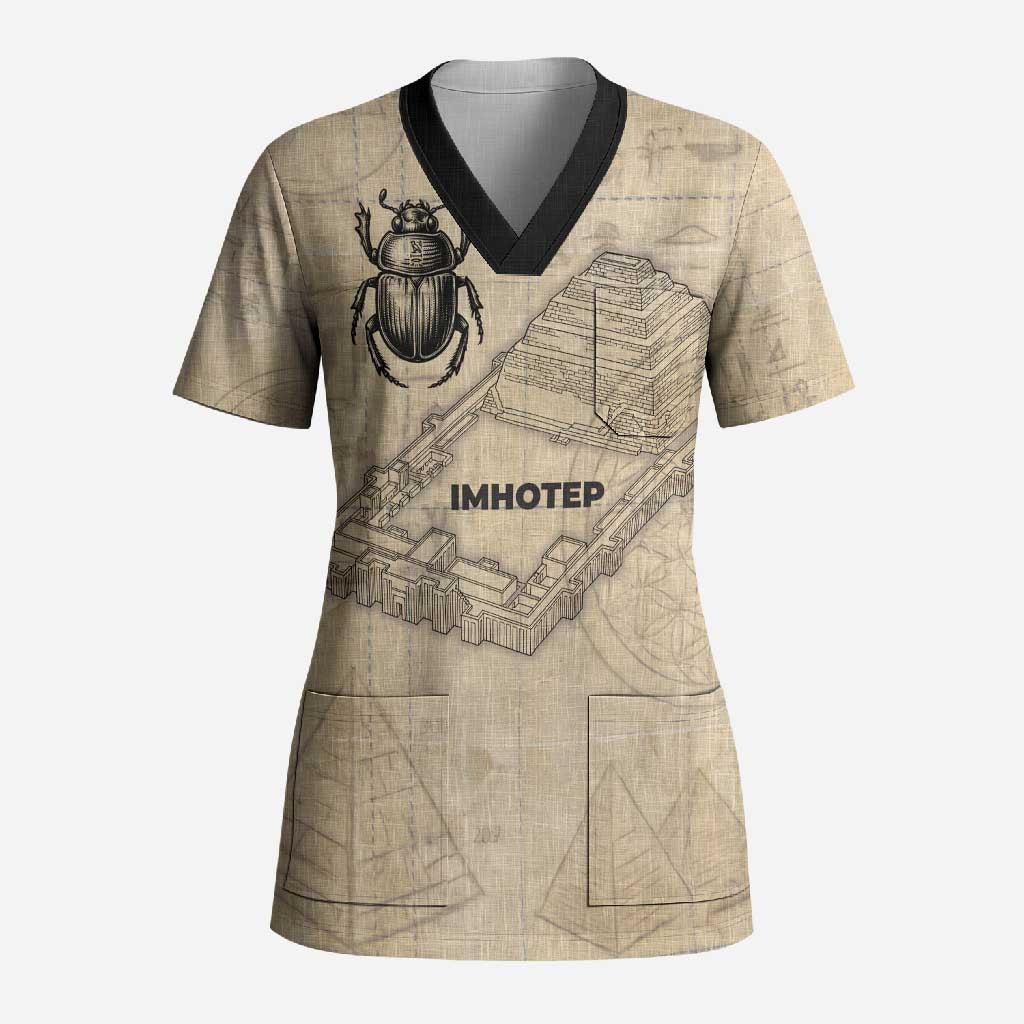 Imhotep Scrub Top Pyramid Blueprints Ancient Egyptian Architecture and Priest