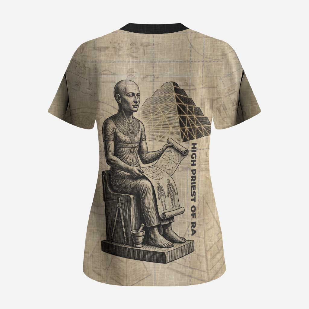 Imhotep Scrub Top Pyramid Blueprints Ancient Egyptian Architecture and Priest