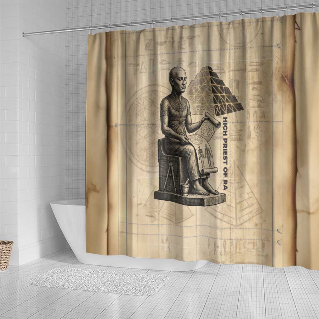 Imhotep Shower Curtain Pyramid Blueprints Ancient Egyptian Architecture and Priest