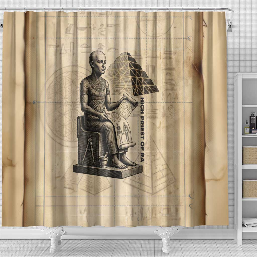 Imhotep Shower Curtain Pyramid Blueprints Ancient Egyptian Architecture and Priest
