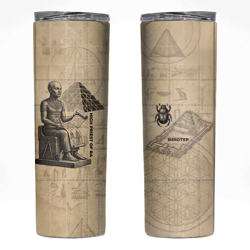 Imhotep Skinny Tumbler Pyramid Blueprints Ancient Egyptian Architecture and Priest