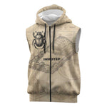 Imhotep Sleeveless Zip Hoodie Pyramid Blueprints Ancient Egyptian Architecture and Priest