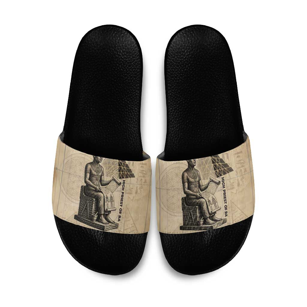 Imhotep Slide Sandals Pyramid Blueprints Ancient Egyptian Architecture and Priest