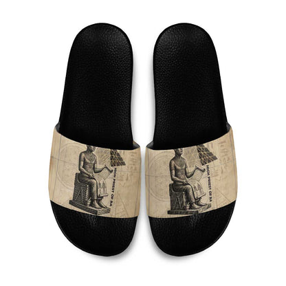 Imhotep Slide Sandals Pyramid Blueprints Ancient Egyptian Architecture and Priest