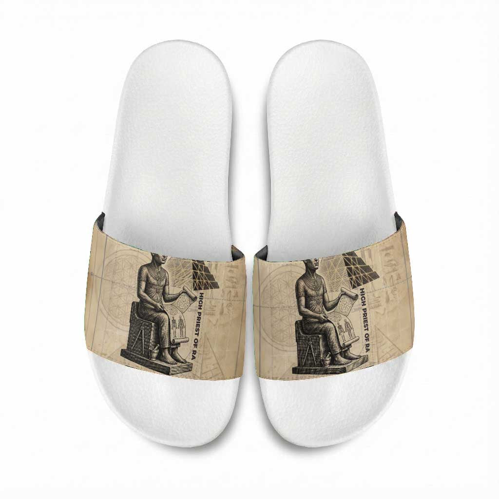 Imhotep Slide Sandals Pyramid Blueprints Ancient Egyptian Architecture and Priest