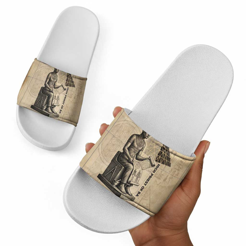 Imhotep Slide Sandals Pyramid Blueprints Ancient Egyptian Architecture and Priest