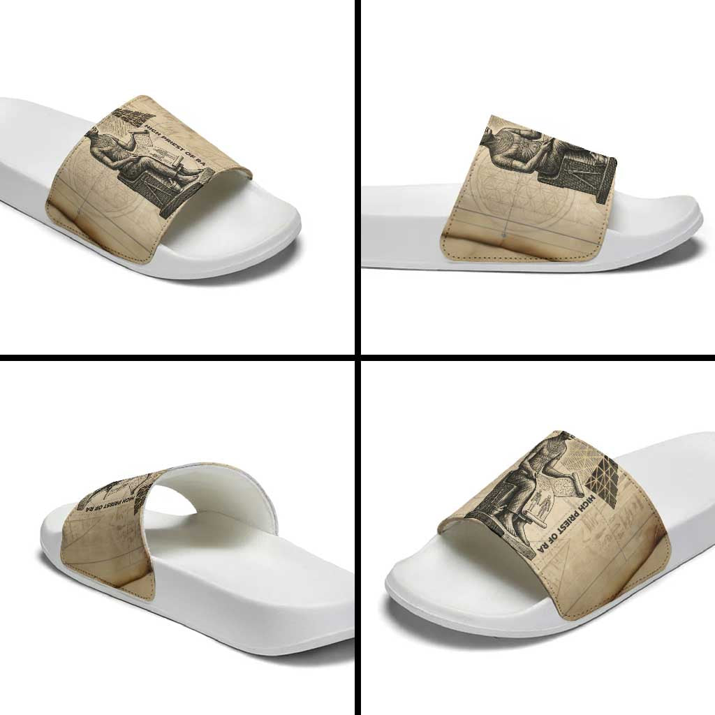 Imhotep Slide Sandals Pyramid Blueprints Ancient Egyptian Architecture and Priest