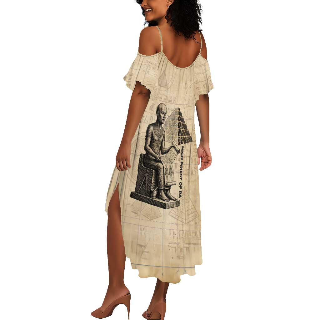 Imhotep Summer Maxi Dress Pyramid Blueprints Ancient Egyptian Architecture and Priest
