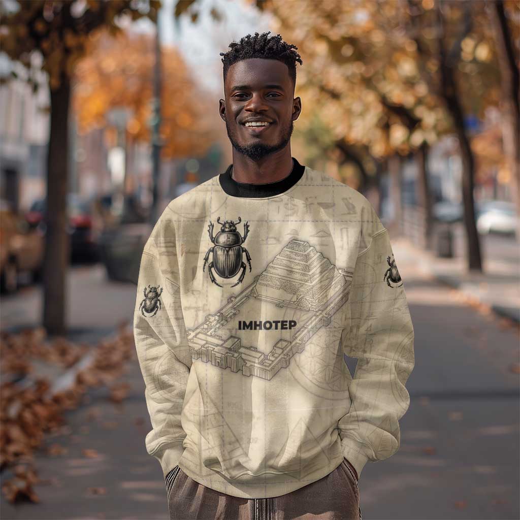 Imhotep Sweatshirt Pyramid Blueprints Ancient Egyptian Architecture and Priest