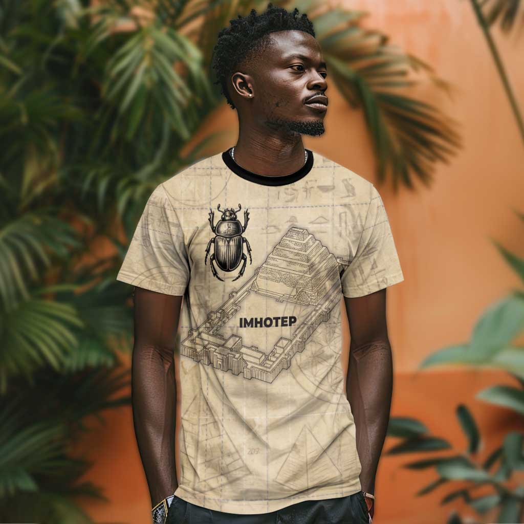 Imhotep T shirt Pyramid Blueprints Ancient Egyptian Architecture and Priest