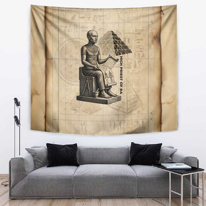 Imhotep Tapestry Pyramid Blueprints Ancient Egyptian Architecture and Priest