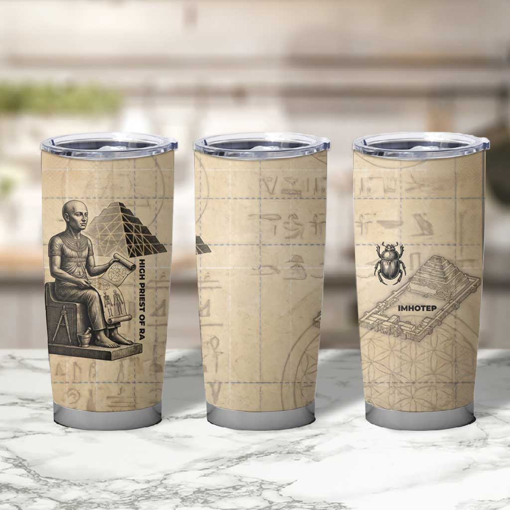 Imhotep Tumbler Cup Pyramid Blueprints Ancient Egyptian Architecture and Priest