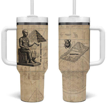 Imhotep Tumbler With Handle Pyramid Blueprints Ancient Egyptian Architecture and Priest