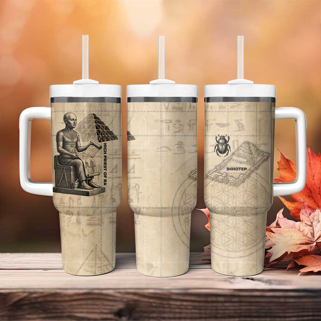 Imhotep Tumbler With Handle Pyramid Blueprints Ancient Egyptian Architecture and Priest