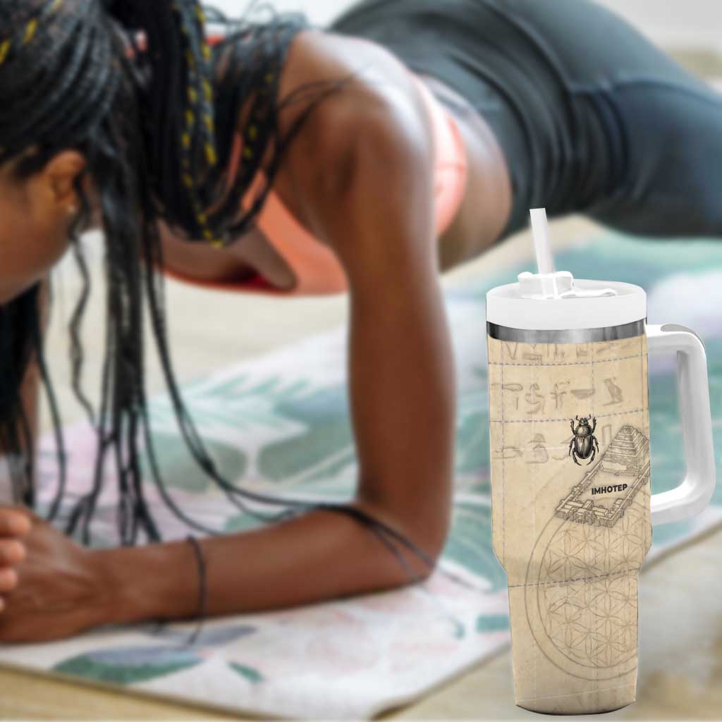 Imhotep Tumbler With Handle Pyramid Blueprints Ancient Egyptian Architecture and Priest