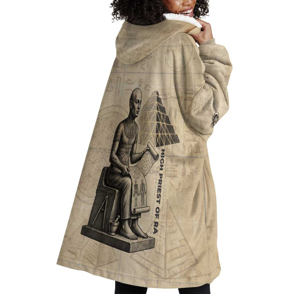 Imhotep Wearable Blanket Hoodie Pyramid Blueprints Ancient Egyptian Architecture and Priest