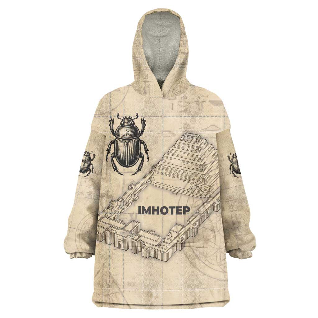 Imhotep Wearable Blanket Hoodie Pyramid Blueprints Ancient Egyptian Architecture and Priest